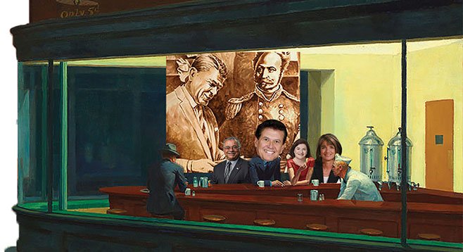 Politicians love free meals, especially at swanky private clubs. Just ask Rocky Chavez, Marty Block, Toni Atkins, and Diane Harkey.