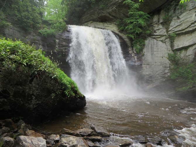 Looking Glass Falls in North Carolina, after heavy rain. 