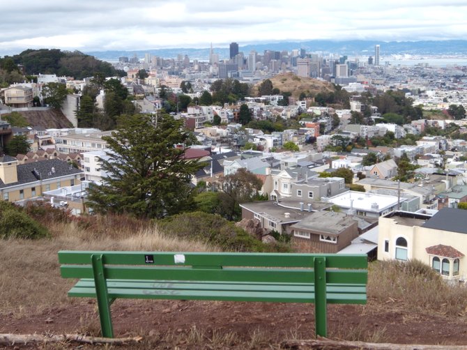 Tank Hill, Cole Valley.  Bring a friend and get high on the scenery.