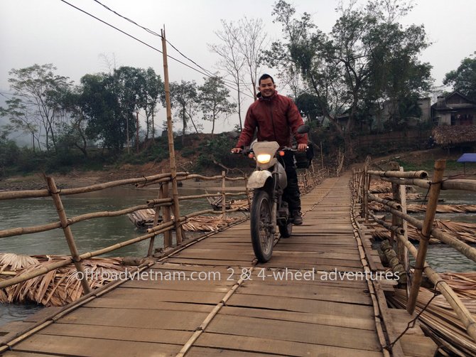 Have you ever ridden on a bamboo bridge like this before? http://www.freewheelingtours.com