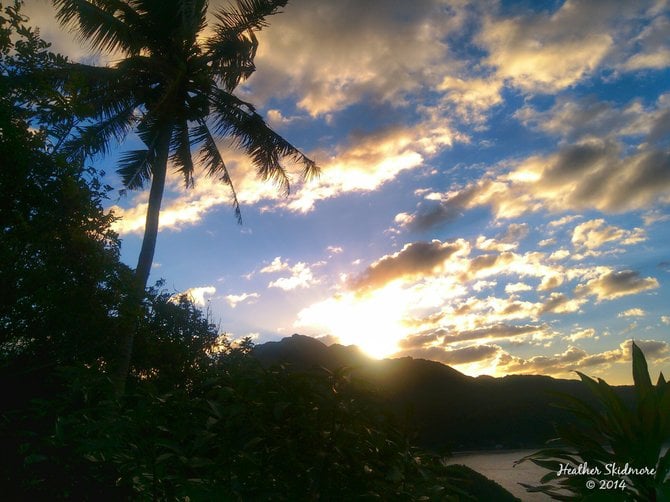 Sunrise over Rainmaker Mountain in American Samoa