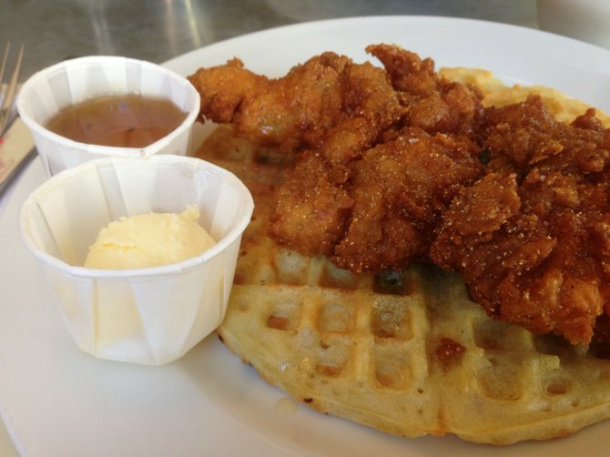 Fried chicken and waffle