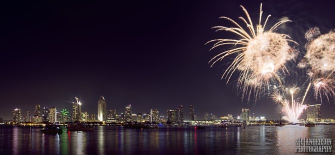 A panoramic view of our beautiful city from across the San Diego Bay on the 4th of July, 2014.