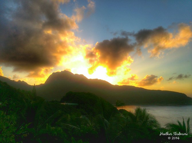 Beautiful sunrise in American Samoa.