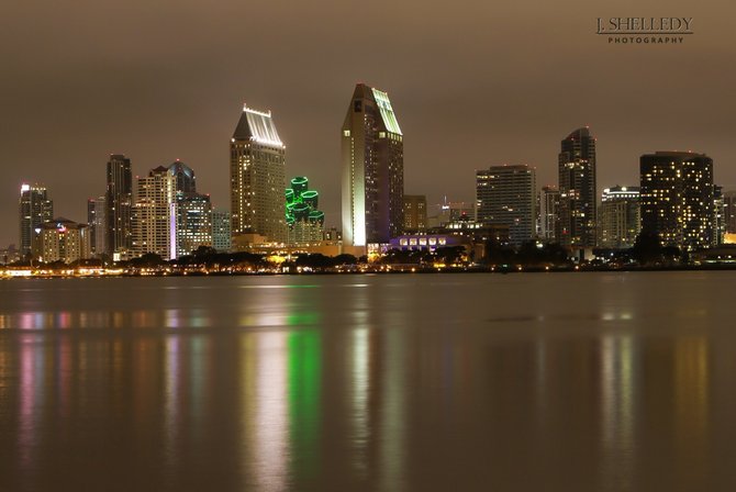 Night shot of San Diego Skyline
