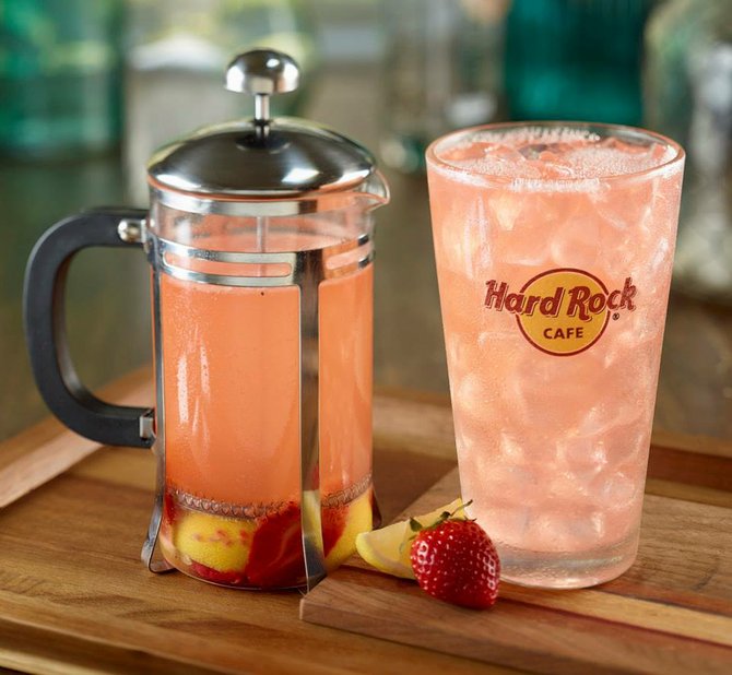 Hard Rock Cafe's Red Berry Press: Homemade lemonade, SVEDKA Clementine Vodka, fresh lemons, strawberries and raspberries.