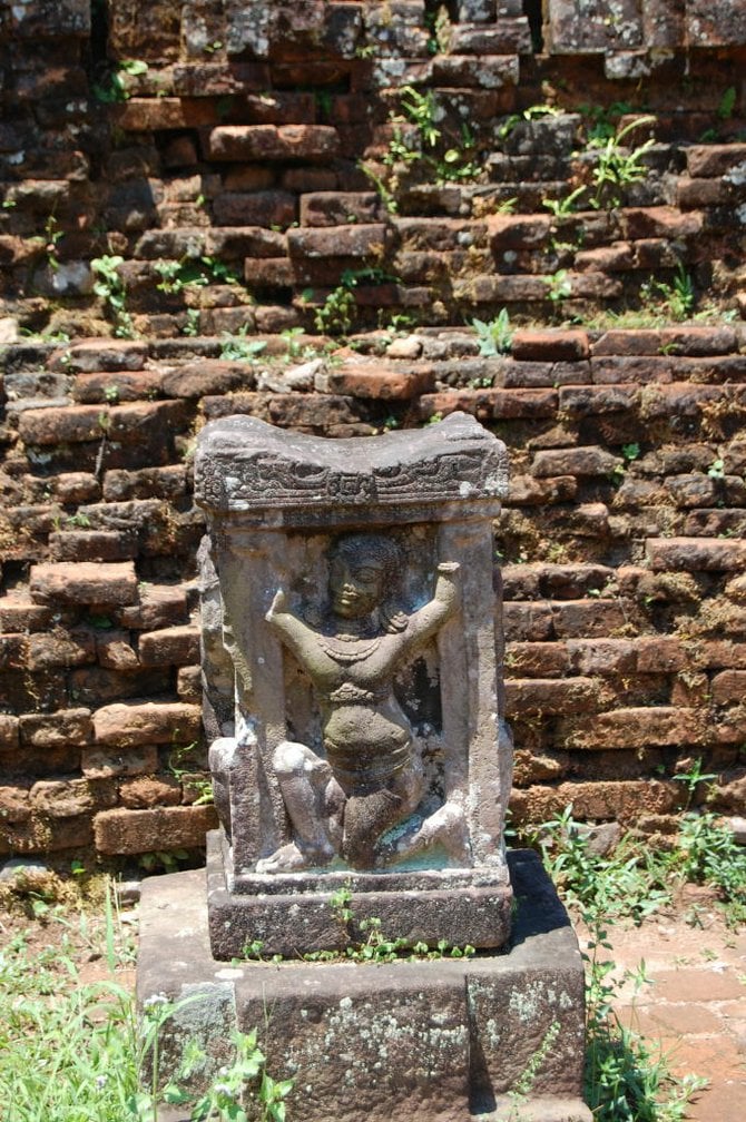 A Hindu-style statue of a dancer at the ruins of Mỹ Sơn, a UNESCO World Heritage Site. 