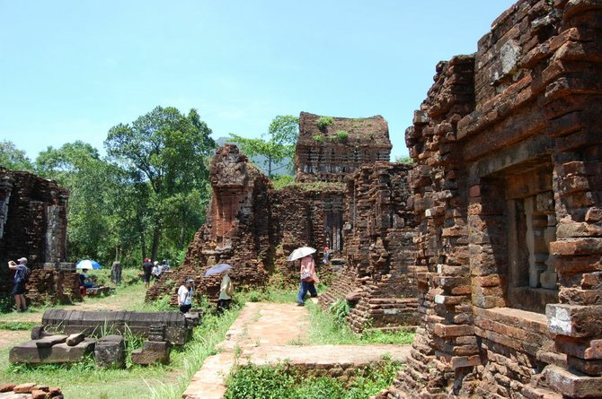 The 1,000 year old ruins at Mỹ Sơn, a UNESCO World Heritage site.