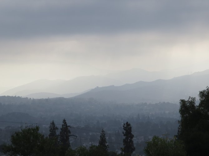 El Cajon Valley on a foggy morning - as seen from W. Main St. - near Fletcher Hills - photo by: Robert Gehr - 2014