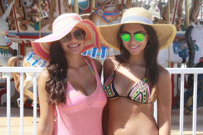 Joanna and Ornella Najem wore matching sun hats