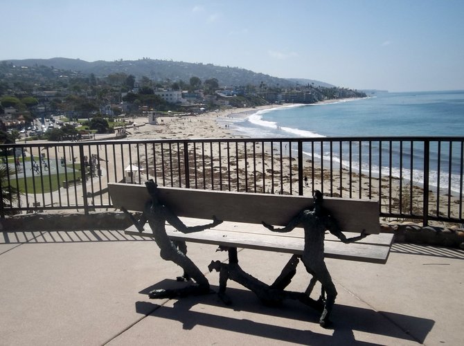 Laguna Beach sculpture bench in Heisler Park