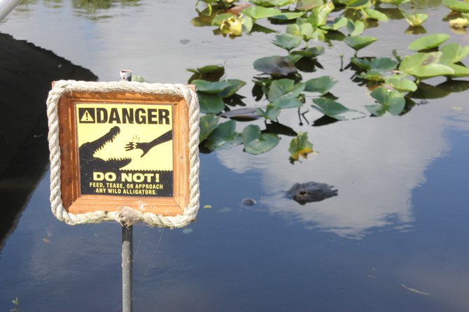 When visiting the Everglades it is advisable to adhere to danger signs.