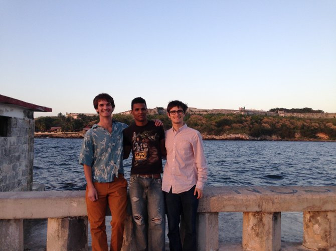 Ben, León, and I on El Malecón in Havana, Cuba.