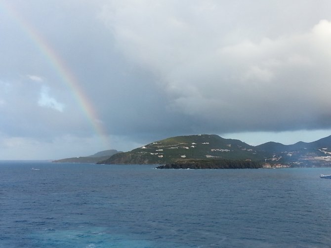 Enjoying our honeymoon at St. Maarten in the northeast Caribbean!