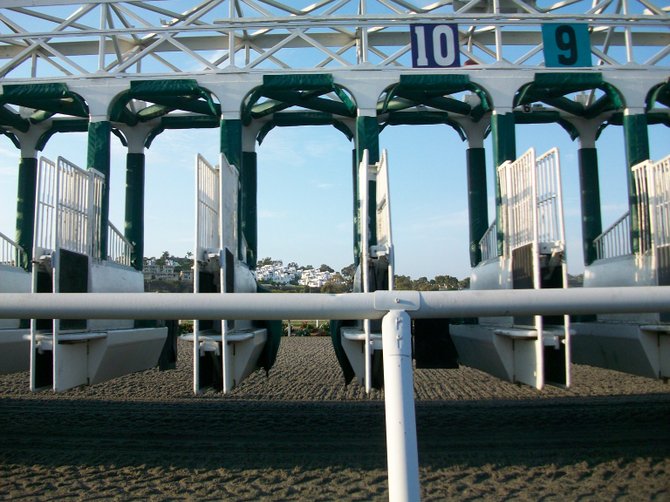 The Horse Gates are ready for some action at Del Mar Racetrack.