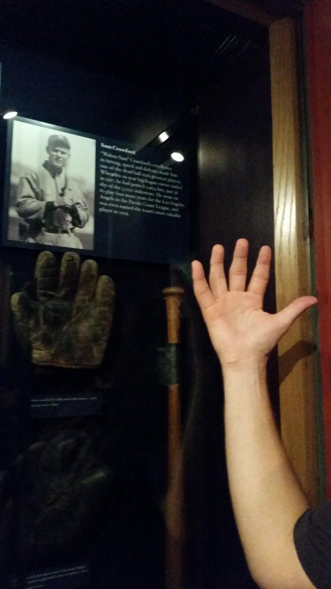 Extra large hand or extra small mitt? You decide. - Baseball Hall of Fame, Cooperstown, NY