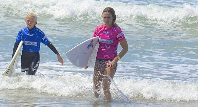 Kirra Pinkerton and Sara Taylor coming in from their competition. - Image by Bob Weatherston