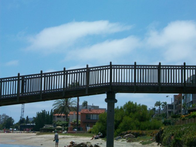 Dock bridge near San Diego Bay in Point Loma.