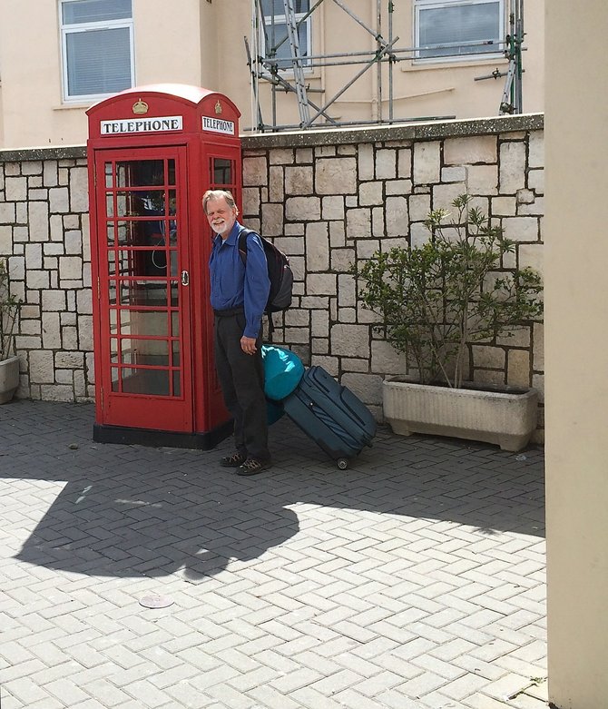 When you get to the red phone booth, you know you've reached British territory. (Never mind the Spanish surroundings.)