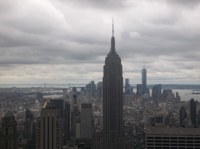 Empire State Building on a cloudy day