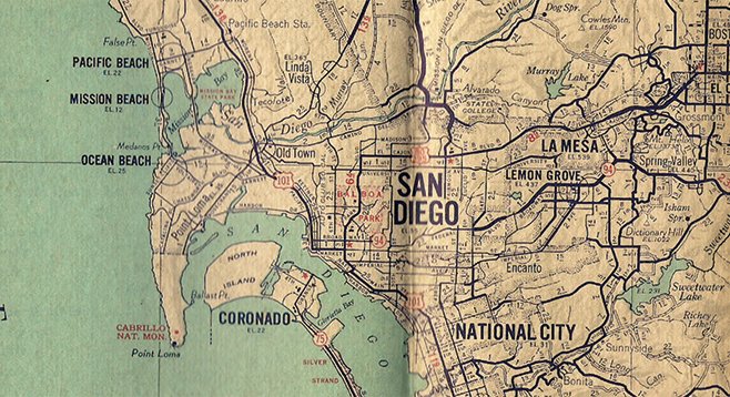 Detail of military version of Auto Club map