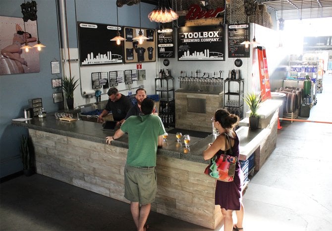 The tasting room at Toolbox Brewing Company in Vista - Image by @sdbeernews