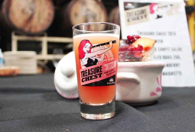 Green Flash Treasure Chest 2014 barrel-aged saison with plums - Image by @sdbeernews
