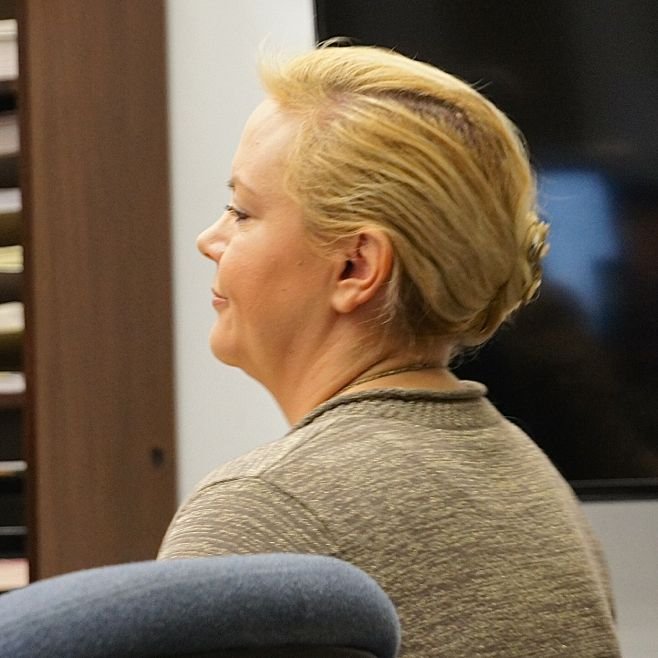Julie Harper assisted in jury selection today, Sept 10, 2014. Photo by Eva