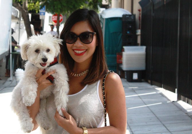 Lien Nguyen posed with her Maltipoo, Kali