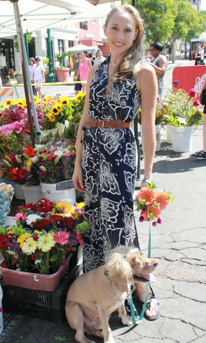 Professional Ballerina Allyson Barkdull purchased flowers from the Little Italy Farmer's Market
