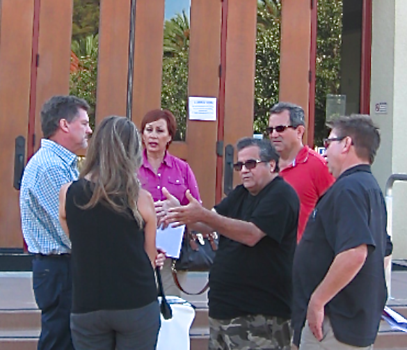 Lake Pointe opponents confronted a Lennar representative after the September 11 meeting.