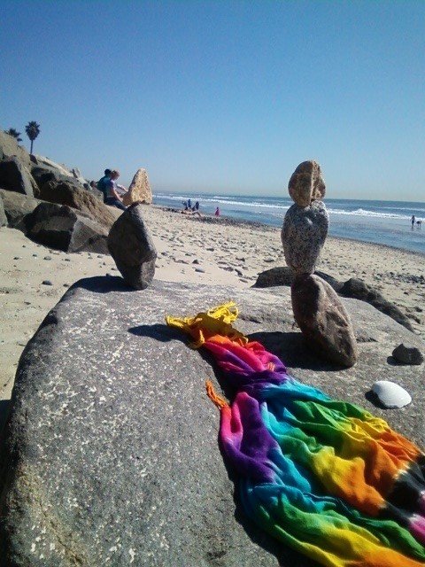 Oceanside Beach- color therapy and rock stacking...aaaaahhhhhh