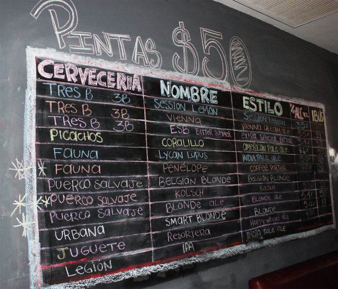 The beer board at Mexicali craft beer bar The Show - Image by @sdbeernews