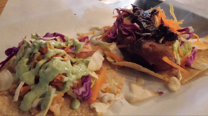 The taco de coliflor and tacoreano highlight Veggie Smalls regional fusion spin.