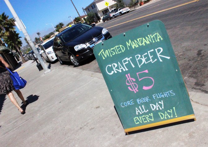 The daily deal at Twisted Manzanita Ales' tasting room in Pacific Beach