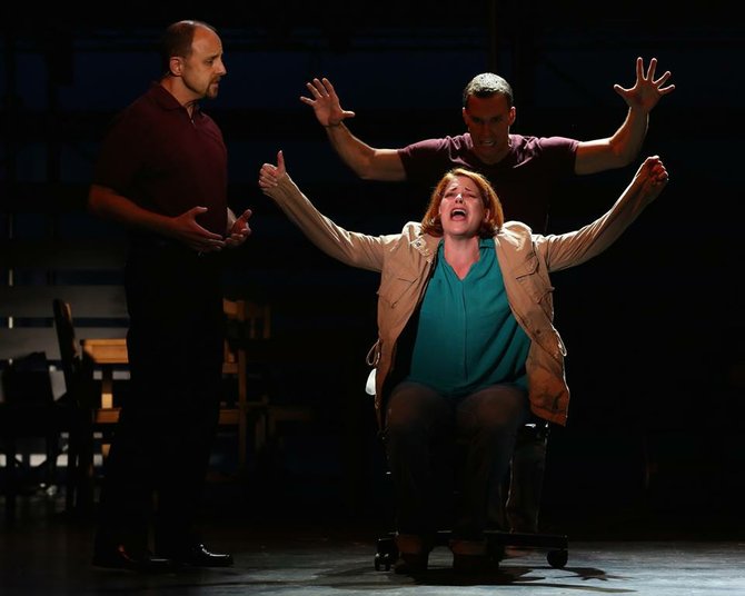 Geno Carr, Bets Malone and Eddie Egan in Next to Normal at San Diego Musical Theatre.