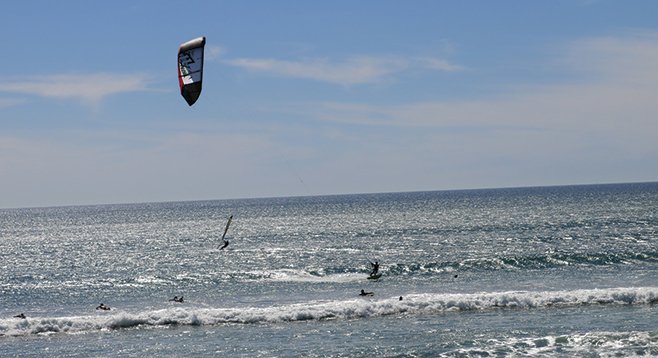 Kite-surfer at Tourmaline - Image by Joel Kriger