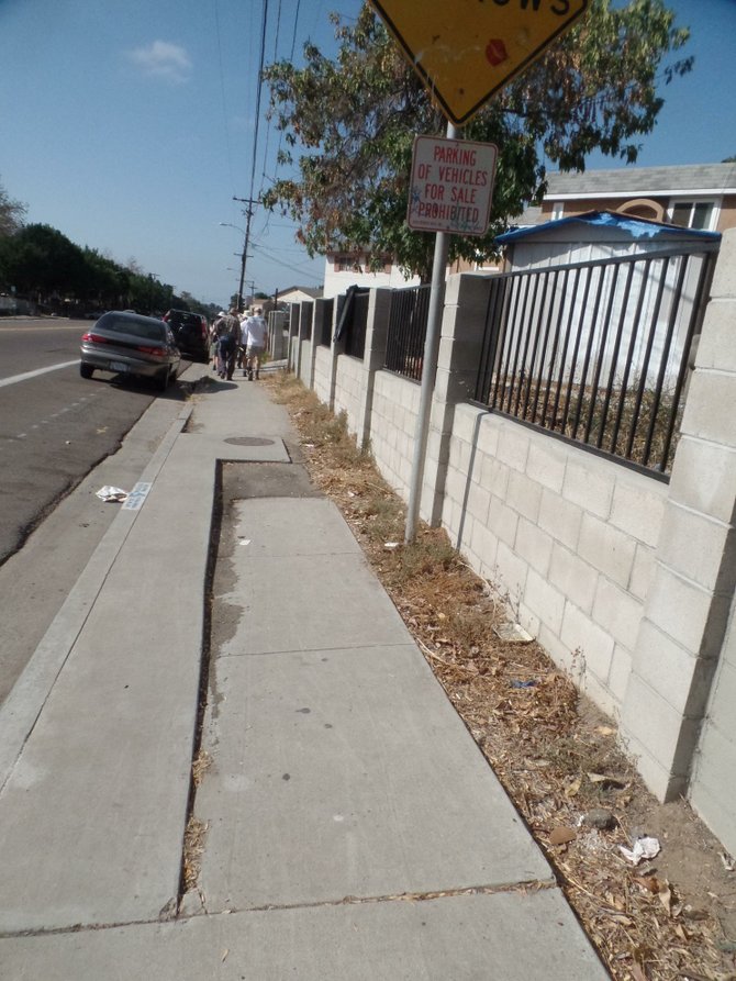Here is a ever being patched sidewalk that has only one side of sidewalk on this very busy street Home Ave. near 47th St. Just further down NO sidewalk! What about wheelchair bound citizens/constituents?