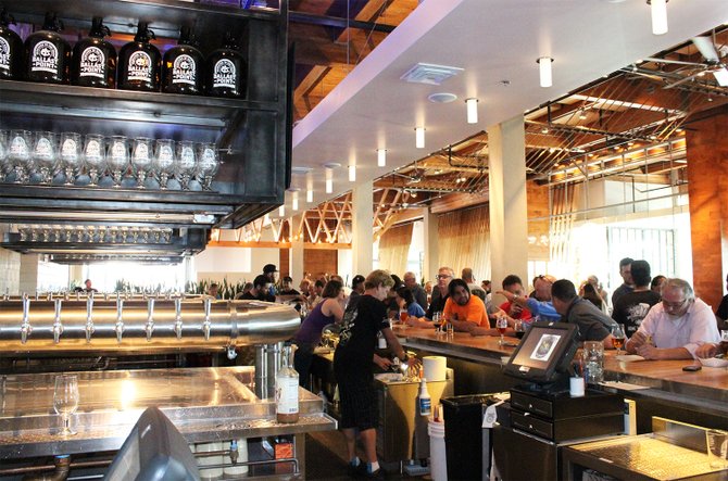 The bar at Ballast Point Brewing & Spirits' new tasting room in Miramar - Image by @sdbeernews