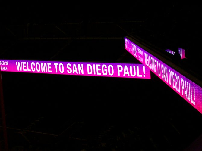 Sign at Petco Park for Paul McCartney's Sept. 2014 concert in the East Village.