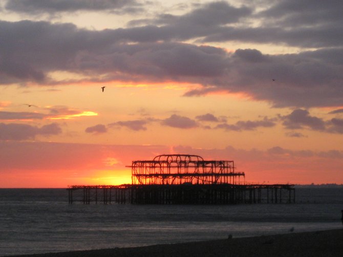 Brighton Pier at Sunset, UK