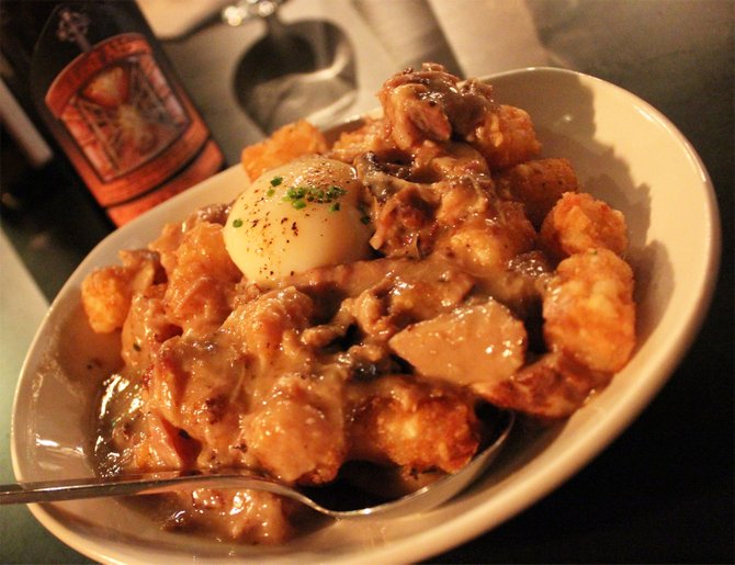 Tater tot poutine with short rib gravy and cheese curds at The Cork and Craft in Rancho Bernardo