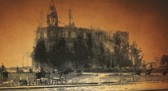 The South Pacific Hotel  in Oceanside burned down on June 13, 1896.
