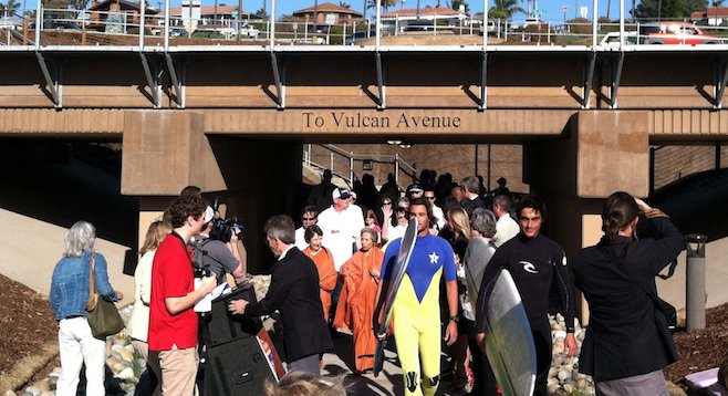Opening of underpass accessing Swami's beach, 2012