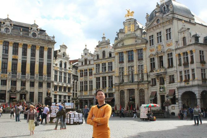 Beamed down into medieval Grand Place...Lovely! Got a few strange looks...maybe its because of my gold Star Trek officers uniform?  

Brussels, Belgium