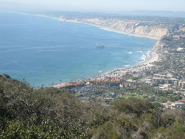The view is a sweeping panorama of the La Jolla shoreline.