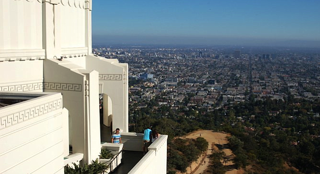 View of L.A. from Griffith Observatory deck.