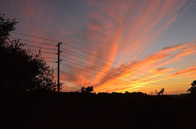Fire sky sunset over 4S Ranch.  Late October 2014.  