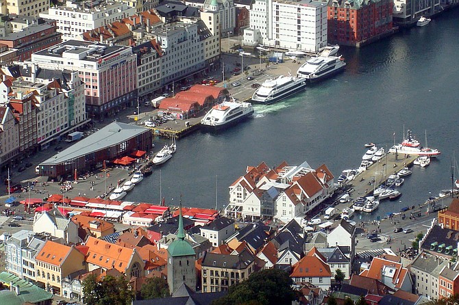 The Quaint Port Area of Bergen
