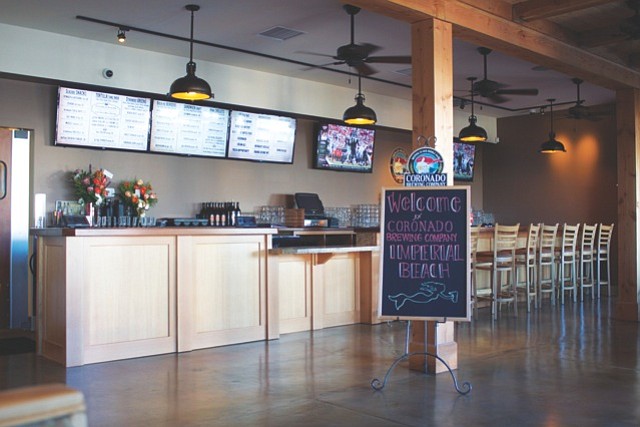 The walk-up service counter at Coronado Brewing Company's Imperial Beach bar and restaurant